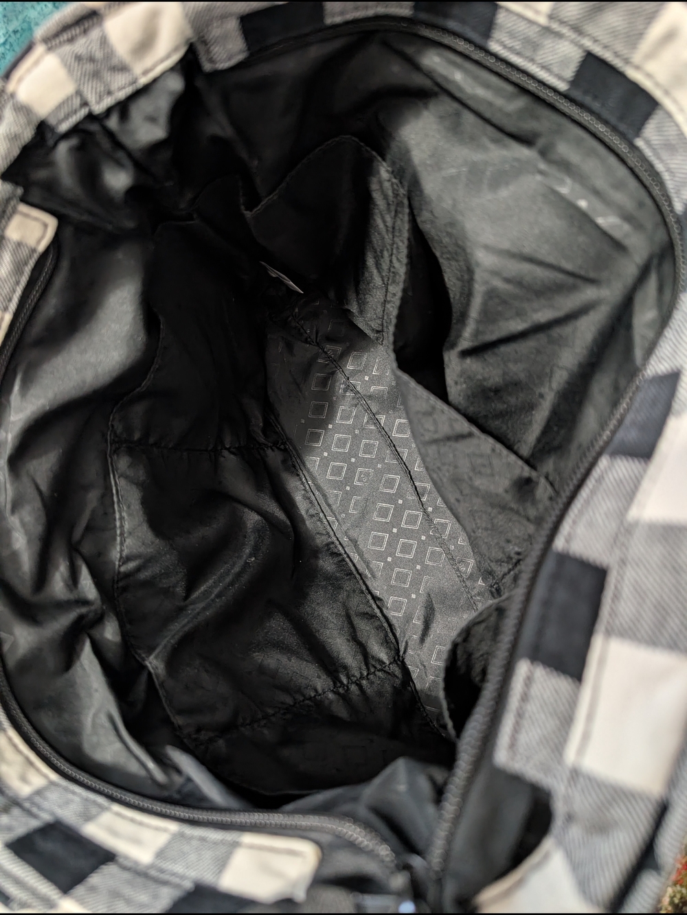 Vera Bradley Black & White Buffalo Plaid Quilted Small Tote - Picture 4 of 5